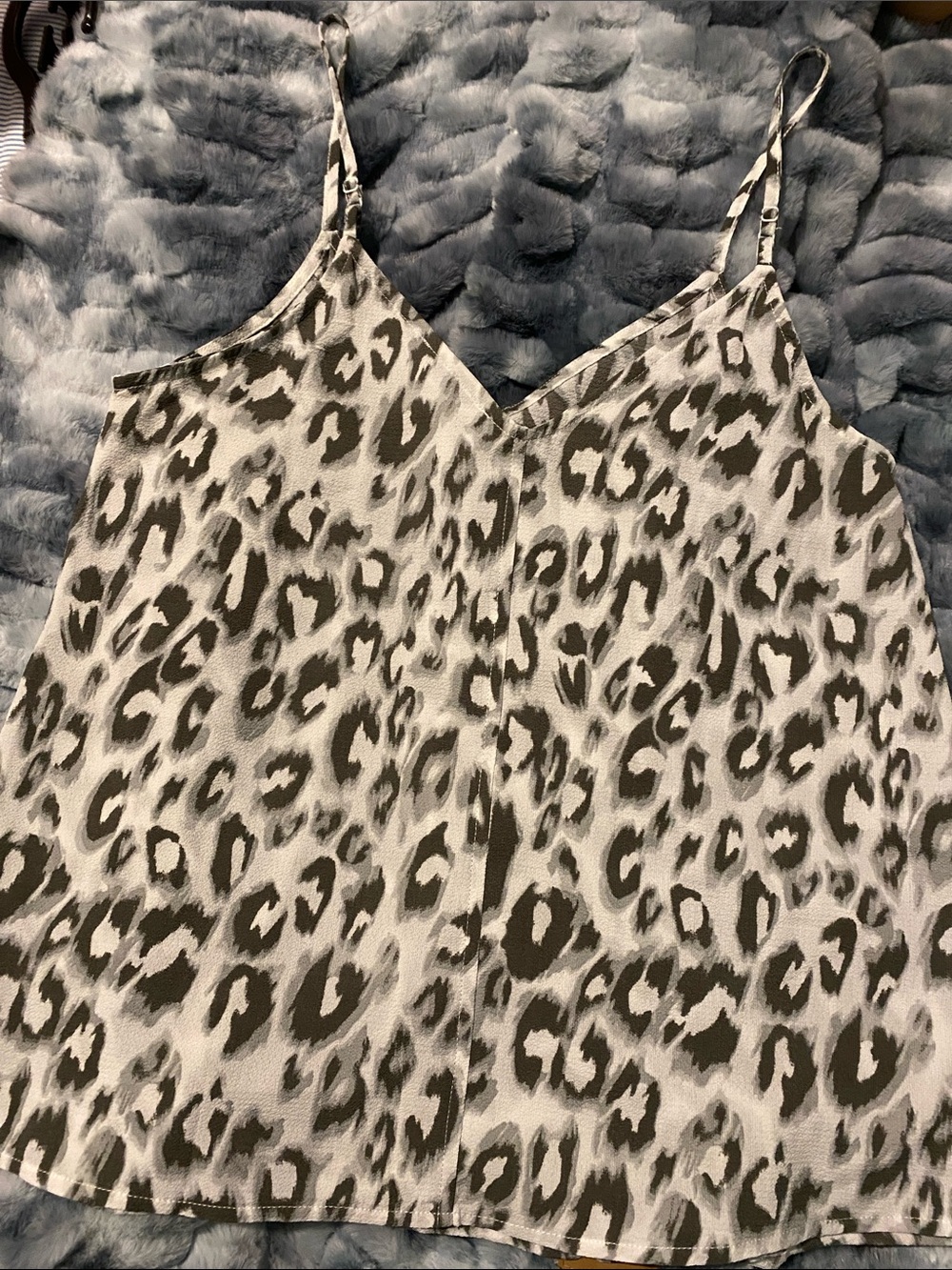 INC International Concepts Black and White Leopard Print Satin Cami